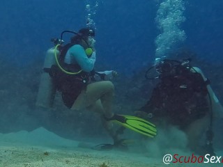 SCUBA Sex in a Miniskirt by a Beautiful Coral Reef