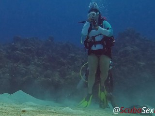 SCUBA Sex in a Miniskirt by a Beautiful Coral Reef