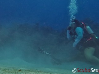 SCUBA Sex in a Miniskirt by a Beautiful Coral Reef