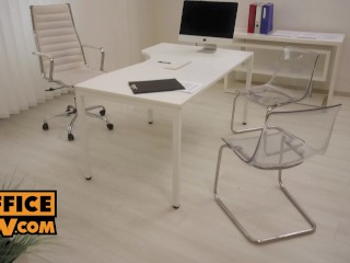 POV - Angelika Grays is now the office threesome fuck babe