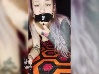 Tight Duct Tape Gag For Tattooed Slut