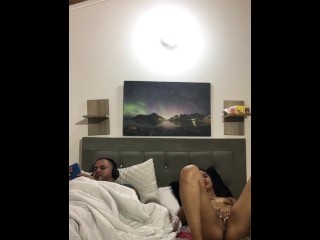 I masturbate next to my stepbrother while he listens to music