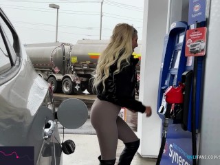 Public Orgasm w/ LUSH in at Gas Station PUMP!!!