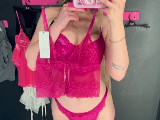 Sexy girl Hunkemoller Try On haul See through Sexy Lingerie