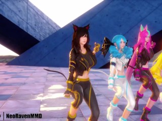 [MMD]New Jeans - Attention (Ahri/Gwen/Xayah/Soraka/?!) [StripSwapCam ver.] League of Legends