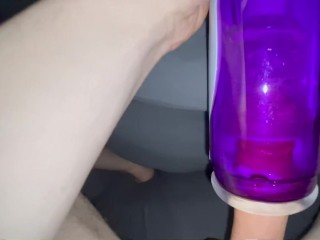 Using stroker until I cum all over myself