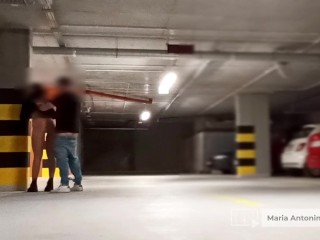 Risky Public Fuck in the Parking Garage with stranger club girl