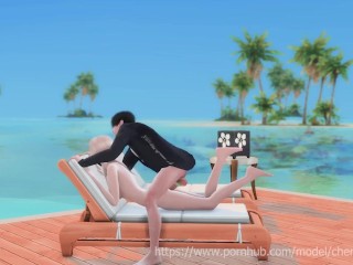 Sims 4 have sex outdoor on the beach.