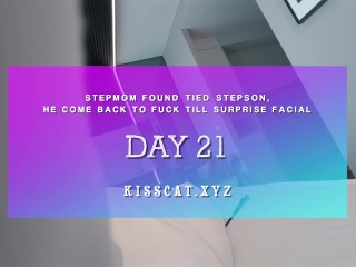 DAY 21 - Step mom caught tied Step son share Room 😍 Stepson came back with Surprise Fuck and Facial
