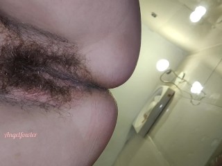 I piss on your face and in mouth, you swallow it and start licking my hairy delicious pussy