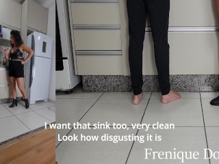 Domme Frenique - Real slave 24h Ep 1 - Domme Frenique Tramples her slave for not doing right