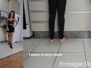 Domme Frenique - Real slave 24h Ep 1 - Domme Frenique Tramples her slave for not doing right