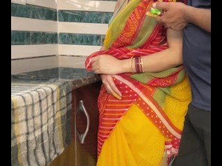 Desi Aunty fucked in the kitchen on Holi Festival real Hindi Audio