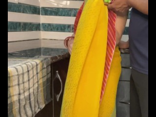 Desi Aunty fucked in the kitchen on Holi Festival real Hindi Audio