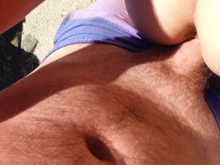 Stranger jerks off on the beach, then touches and fucks my pussy!