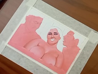 Erotic Art Or Drawing Of  Sexy Indian Married Woman Having A Steamy Affair With Her Two Boyfriends