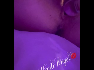 Harli Angel glass dildo play