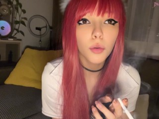 Redhead alt girl smoking for you (full vid on my 0nlyfans/ManyVids)