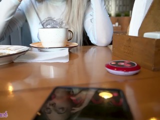 Remote Controlled Vibrator In Crowded Cafe - Letty Black