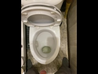 The guy pissed very loudly in the toilet POV 4K