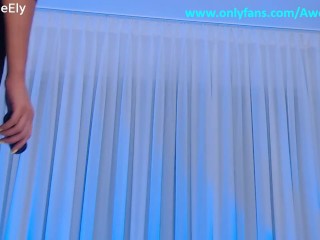 Busty teen hottie in fishnets gets hard tease