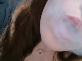 close up smoke blowing