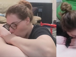 Heather Kane Sucks Off a Lucky Student!