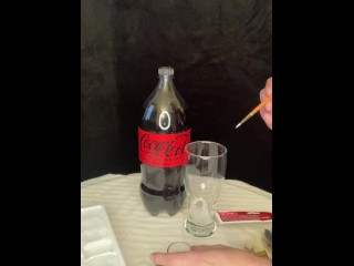Cum & Coke - 2 - my Wife Told me to make a cum Drink, I Paint with,  Play and Drink my Jizz