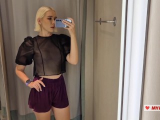 Try On Haul Transparent Clothes, Completely See-Through. At The Mall. See on me in the fitting room