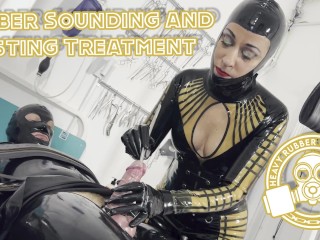 Rubber Sounding and Fisting Treatment - Lady Bellatrix in medical play heavy rubber