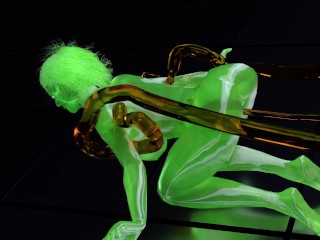 Slime girl vs Her Alien pet (No Audio)