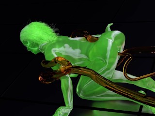 Slime girl vs Her Alien pet (No Audio)