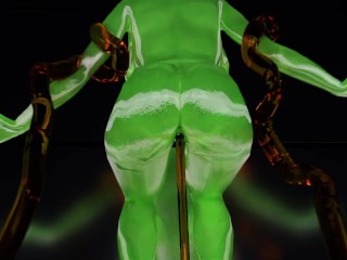 Slime girl vs Her Alien pet (No Audio)