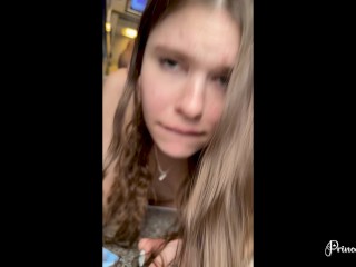 I LOSE THE GAME I GET FUCKED ON THE TRAIN - Risky Anal Sex With Cute 18 Yo Teen - Princess Alice