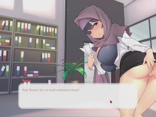 TSUNDERE MILFIN [HENTAI game] lifted her skirt and showed her pussy