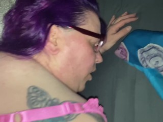 BBW let’s stepbrother use toy on her pussy then cream pie her