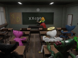 Miss Delight's sex Class with many Huggy Wuggy