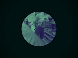 Shopping braless in an open side dress!