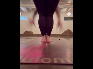 Yoga Instructor's Soft Sweaty Dick Stiffening Soles Right in your Face!