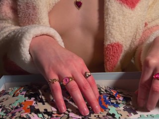 ASMR Topless Puzzle Rummaging #4 (no talking)