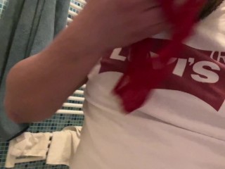 I masturbate smelling my stepmother's used panties and cum on them