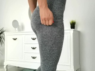 step sister try leggings and turns me on with her amazing ass