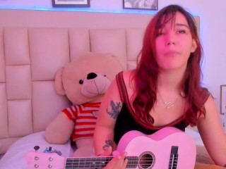 Your little redhead virtual slut plays the ukulele for you