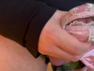 Masturbating with Sexy Bras to Ejaculate