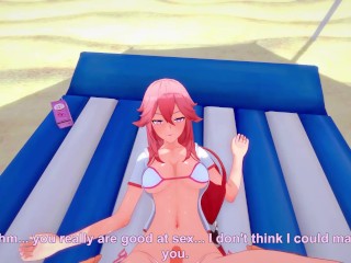 Yae Miko Bikini sex on the beach POV promo| Genshin Impact | Full And Just POB Patreon: Fantasyking3