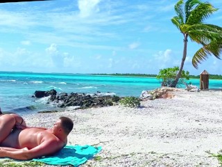 Public beach sex on nude beach Maldives