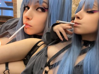 Alt Step Sis Smoking on your sofa (full vid on my 0nlyfans/ManyVids)