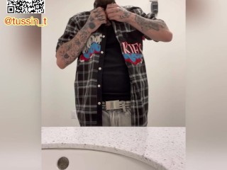 Cock on the clock. Come suck my cock in the bathroom. Big cock skinny guy