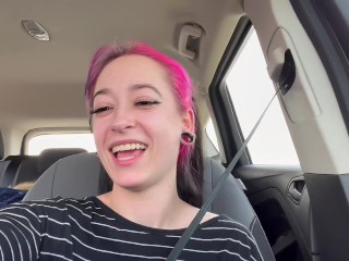 Vlog # 1 First PUBLIC DRIVE-THRU ORGASMS, Shower + Pussy Shaving, Smoking + Blowjob, REAL Orgasms!