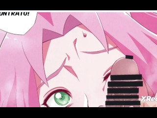 La enfermera Sakura haruno cuida muy bien de la gran verga de naruto